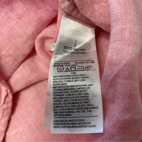 Banana Republic Soft Pink Linen Casual Button-Down Shirt Large - Picture 9 of 9